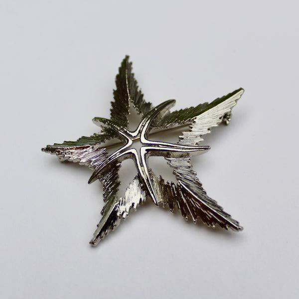 Double Silver Starfish Brooch