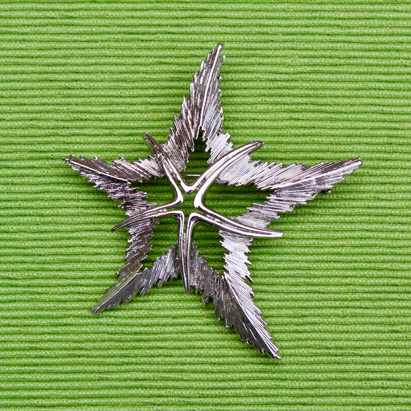 Double Silver Starfish Brooch