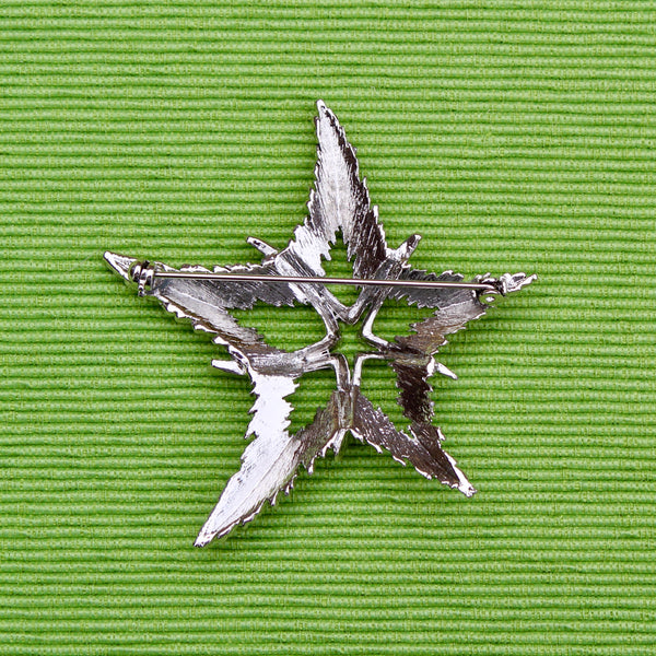 Double Silver Starfish Brooch