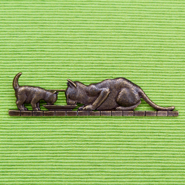 Cat and Kitten Brooch
