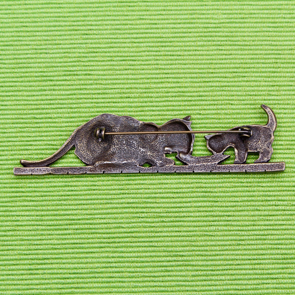 Cat and Kitten Brooch