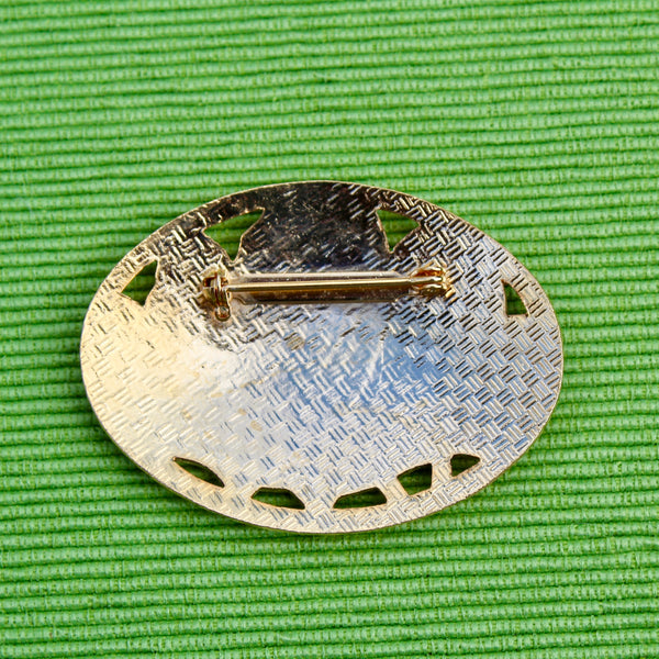 Cloisonné Enamel Plant Leaves Brooch