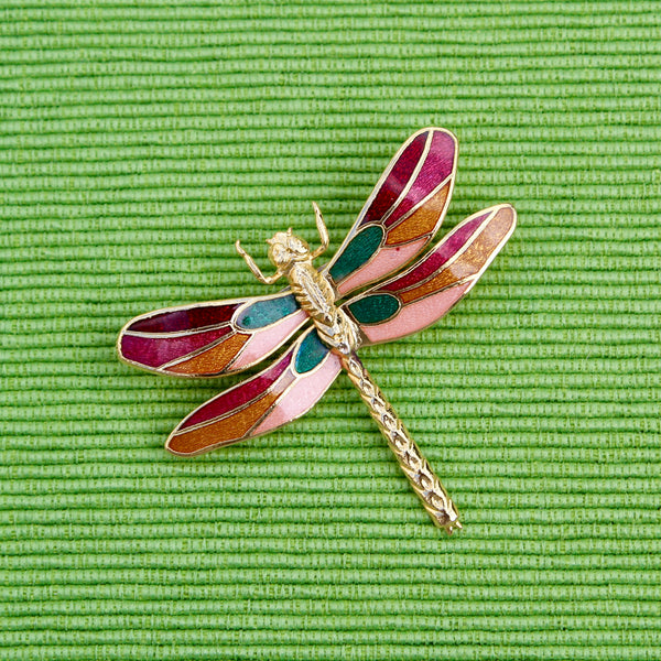 Cloisonné Enamel Dragonfly Brooches