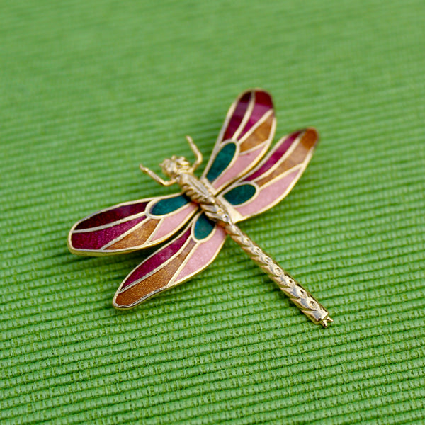 Cloisonné Enamel Dragonfly Brooches