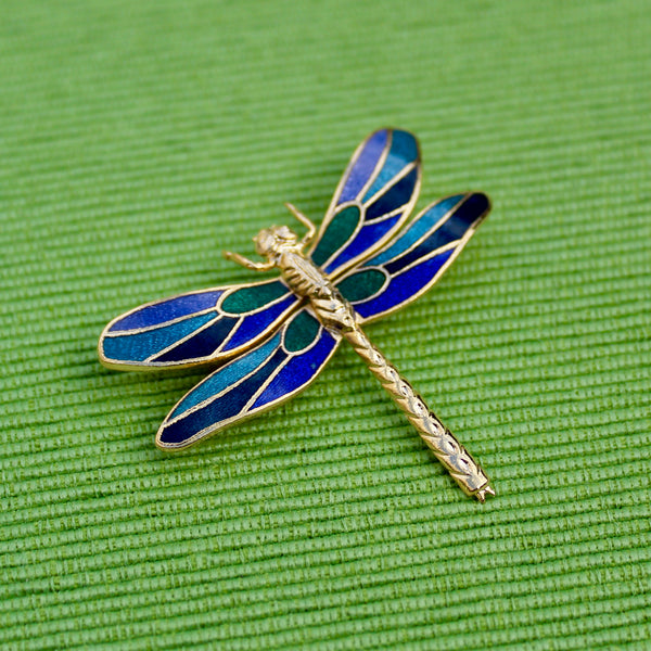 Cloisonné Enamel Dragonfly Brooches