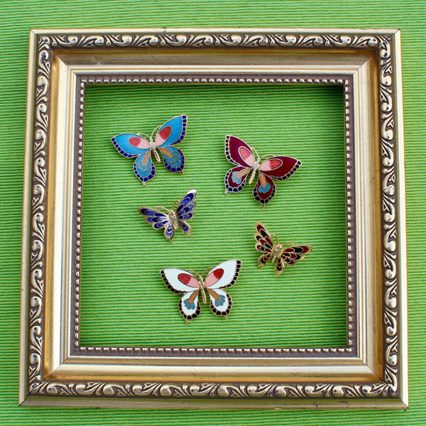 Cloisonné Enamel Butterfly Pins
