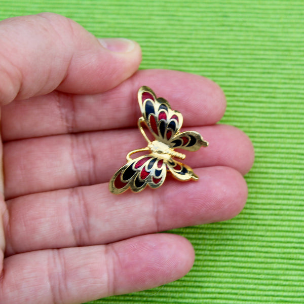Cloisonné Enamel Butterfly Pins