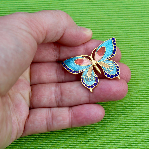 Cloisonné Enamel Butterfly Brooches