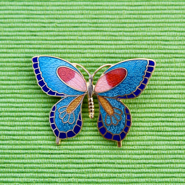 Cloisonné Enamel Butterfly Brooches