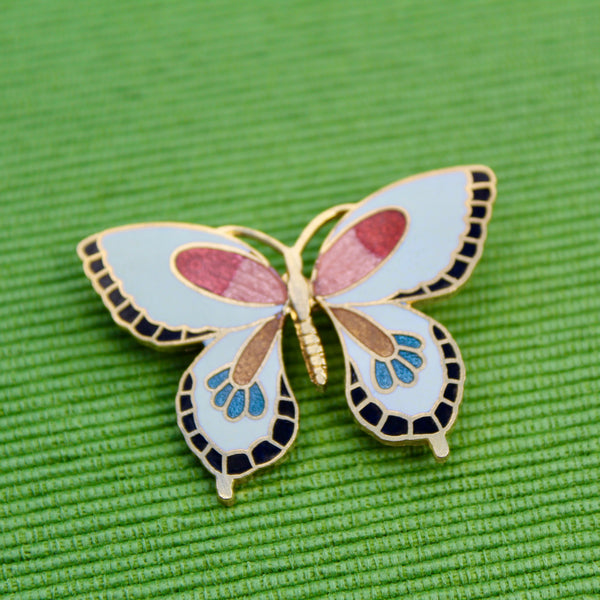 Cloisonné Enamel Butterfly Brooches