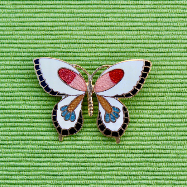 Cloisonné Enamel Butterfly Brooches