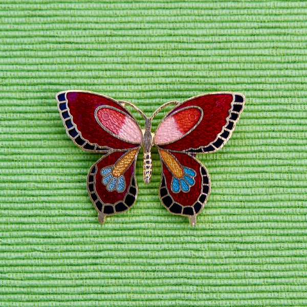Cloisonné Enamel Butterfly Brooches