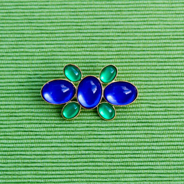 Tiny Blue and Green Cabochon Pins