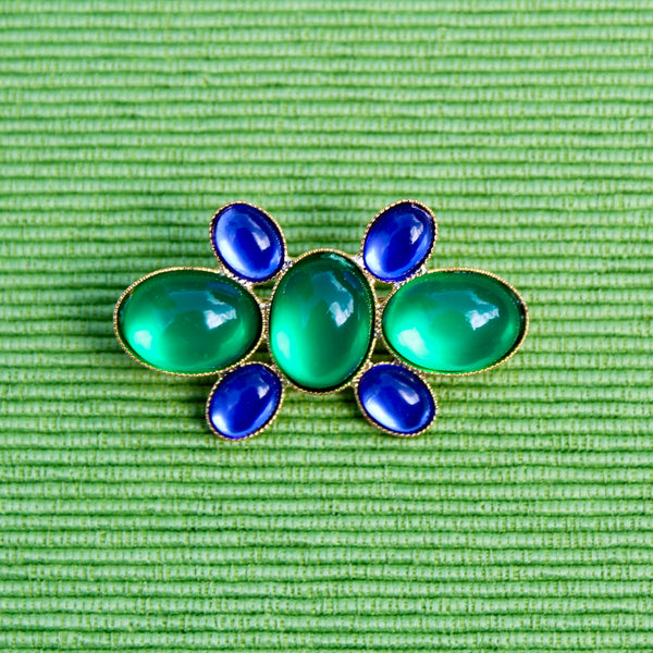 Tiny Blue and Green Cabochon Pins