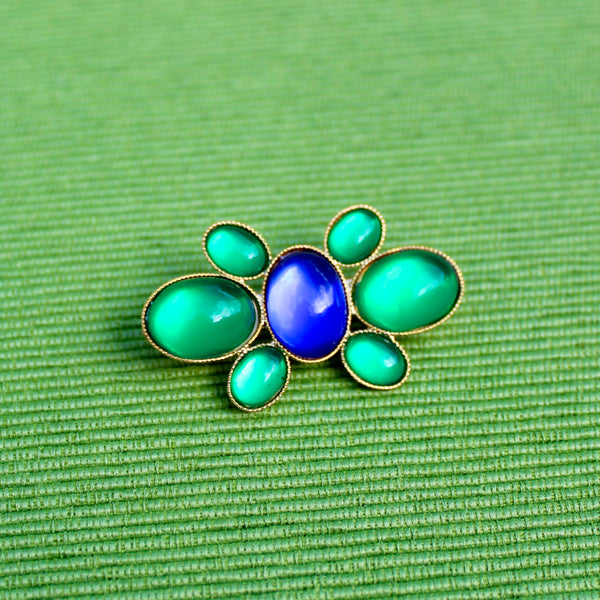 Tiny Blue and Green Cabochon Pins