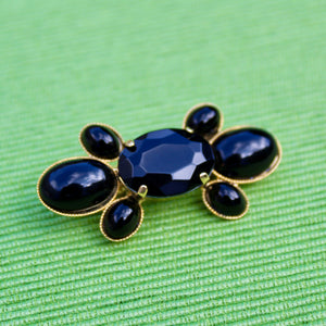 Tiny Black Cabochon Pin