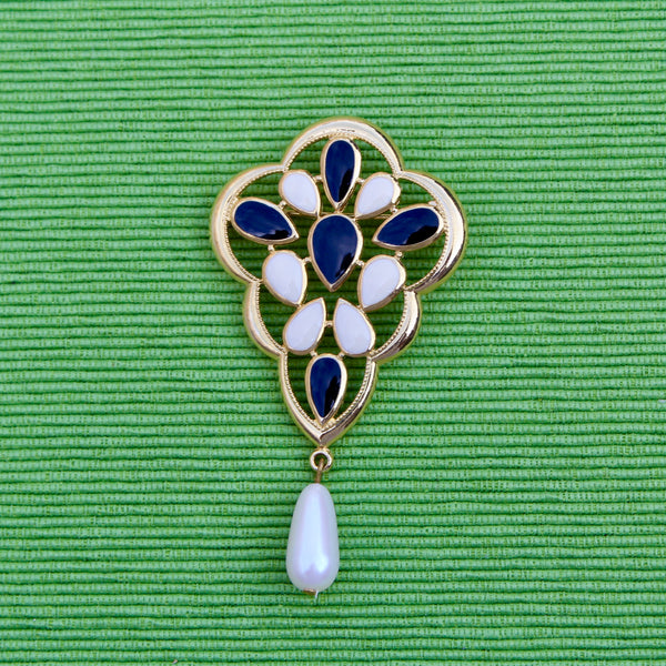 Black and Cream Enamel Drop