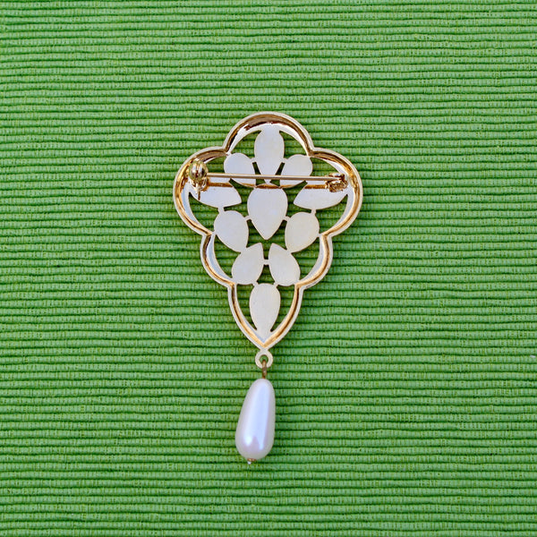 Black and Cream Enamel Drop