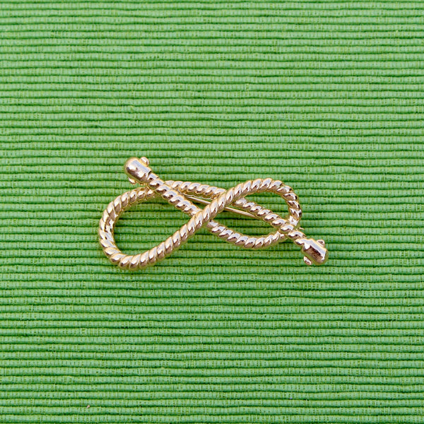 1980s Gold Rope Brooch