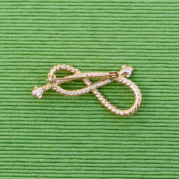 1980s Gold Rope Brooch