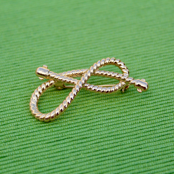 1980s Gold Rope Brooch