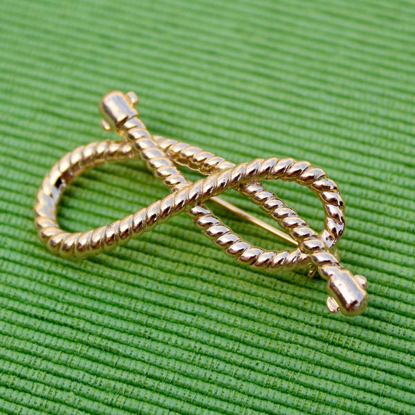 1980s Gold Rope Brooch