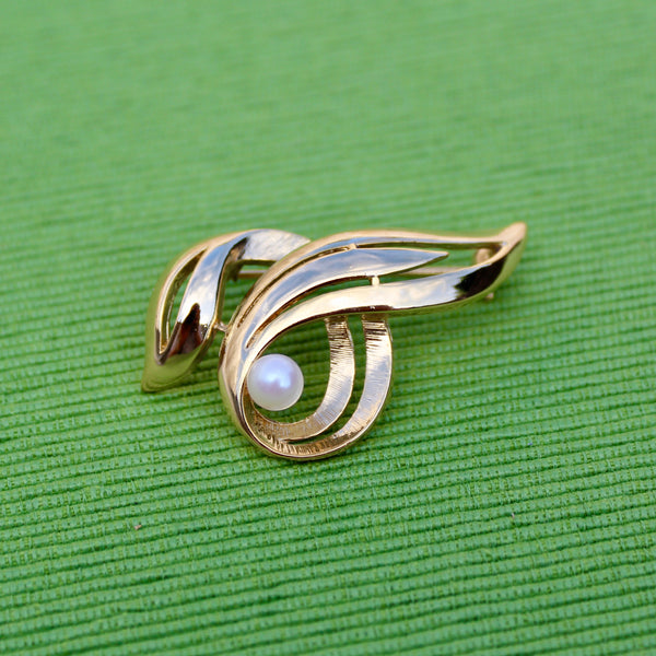 Pearl Twist Stripe Brooch
