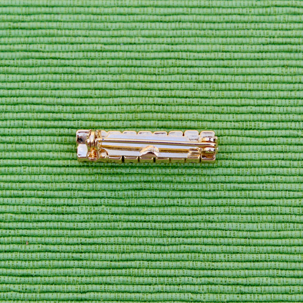 Tiny Purple Rhinestone Rectangle Brooch