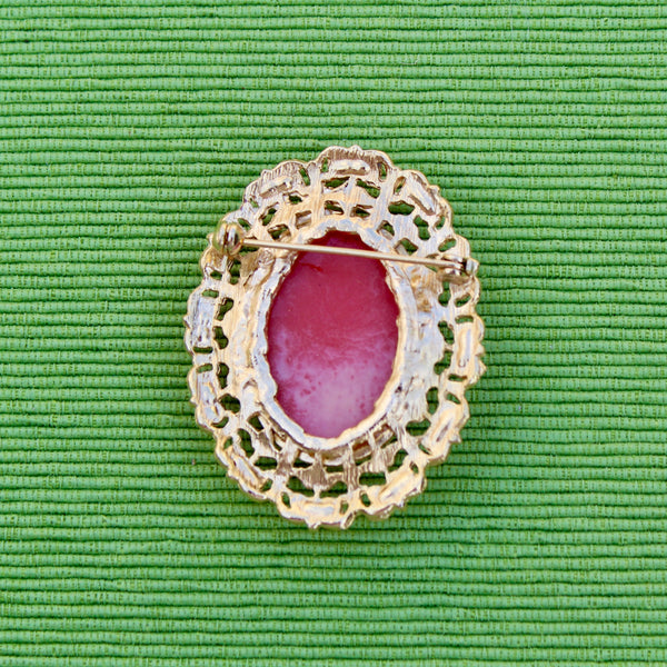 Framed Cameo Gold Brooch