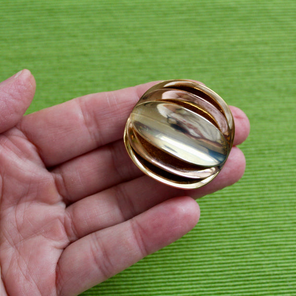 Orena Paris Sphere Brooch in Gold and Copper