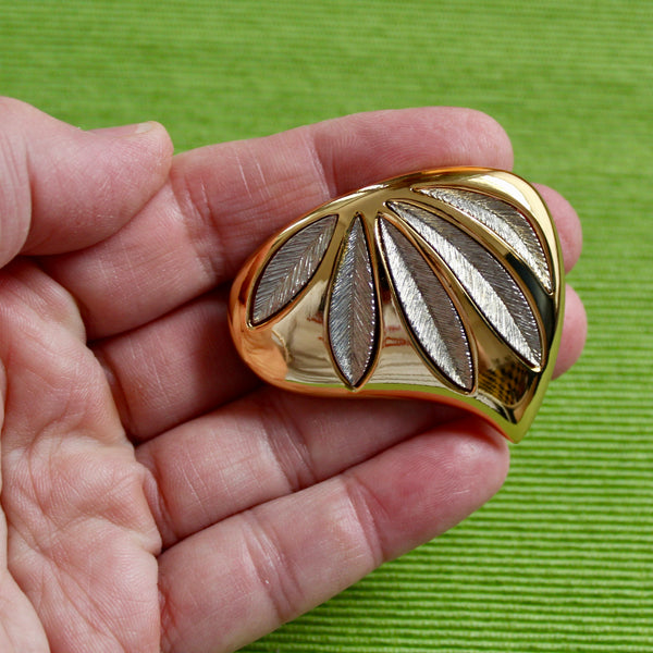 Orena Paris Leaf Brooch in Gold and Silver