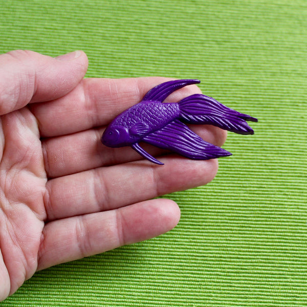 Purple Plastic Fish Brooch