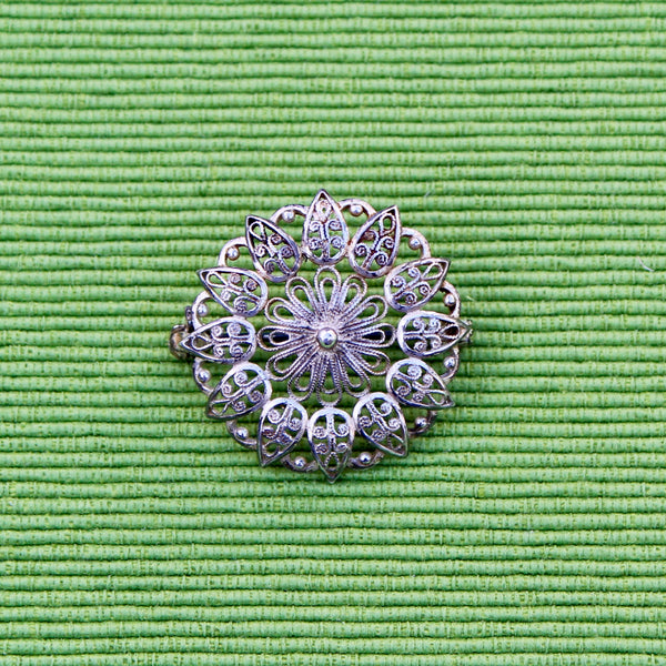 Silver Filigree Brooch
