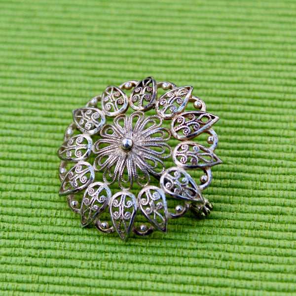 Silver Filigree Brooch