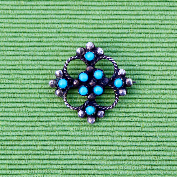 Silver and Turquoise Pin