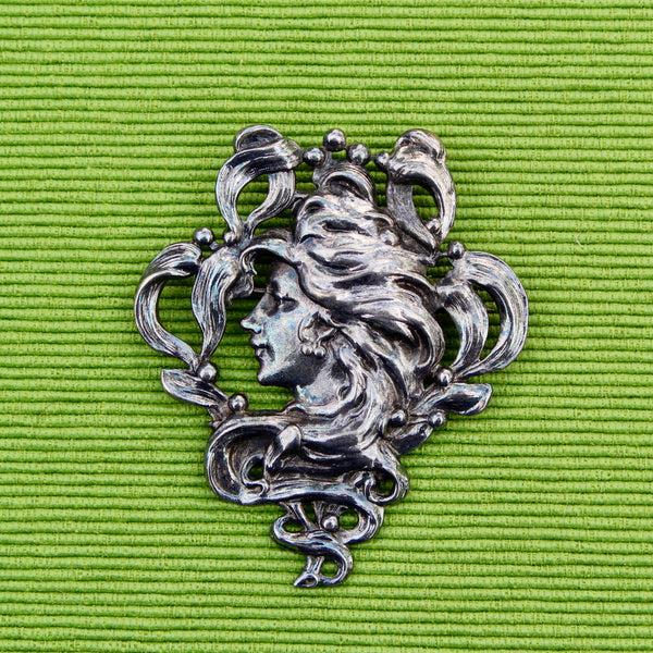 Art Nouveau Figural Woman Brooch