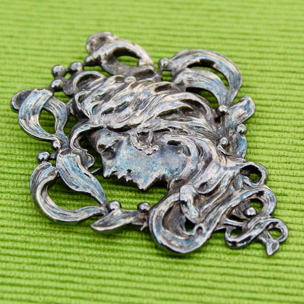 Art Nouveau Figural Woman Brooch