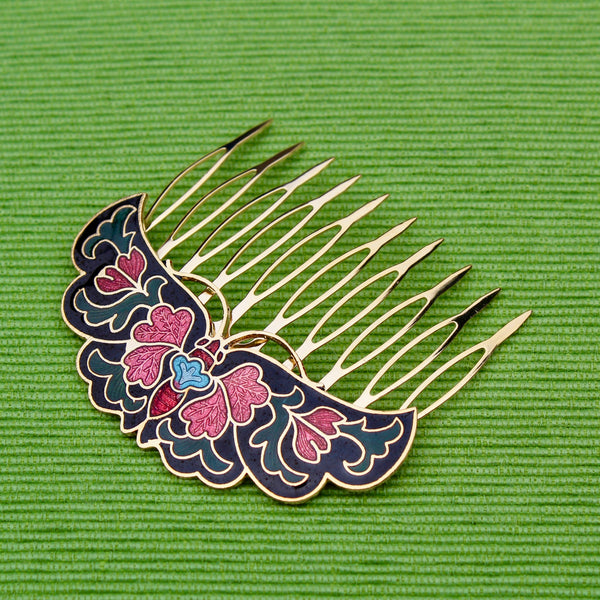 Cloisonné Butterfly Hair Comb
