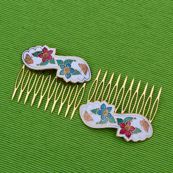 Cloisonné Twist Hair Comb