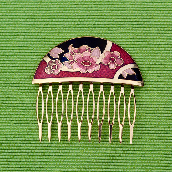 Cloisonné Cherry Blossom Hair Comb