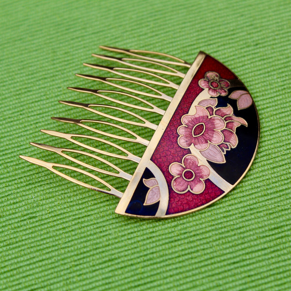 Cloisonné Cherry Blossom Hair Comb