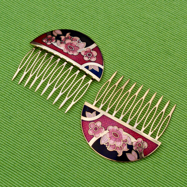 Cloisonné Cherry Blossom Hair Comb