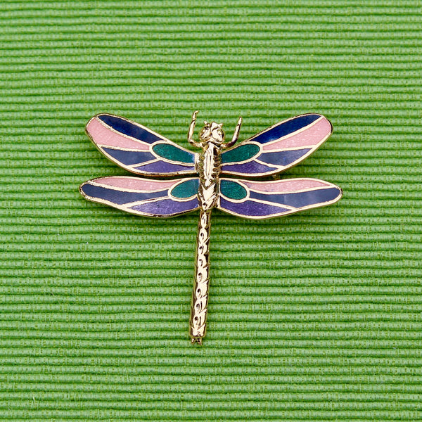 Cloisonné Enamel Dragonfly Brooches