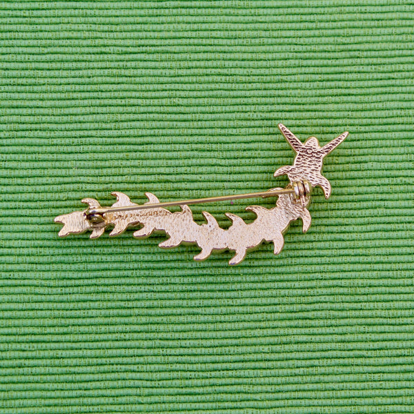 Centipede Insect Brooch with Rhinestones