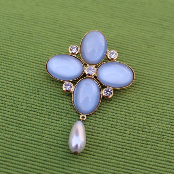 Light Blue Drop Brooch