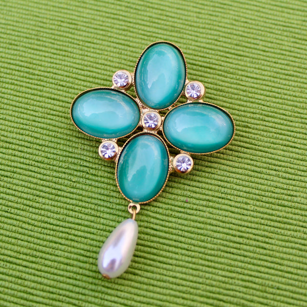 Light Green Drop Brooch