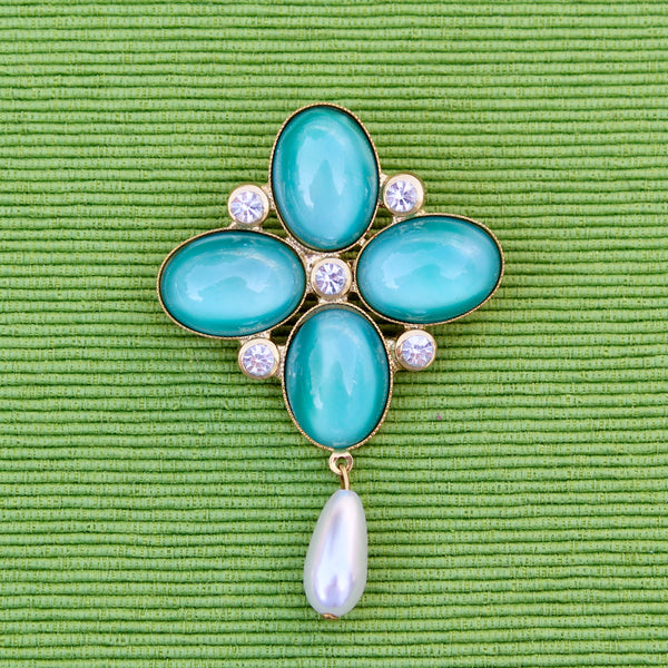 Light Green Drop Brooch