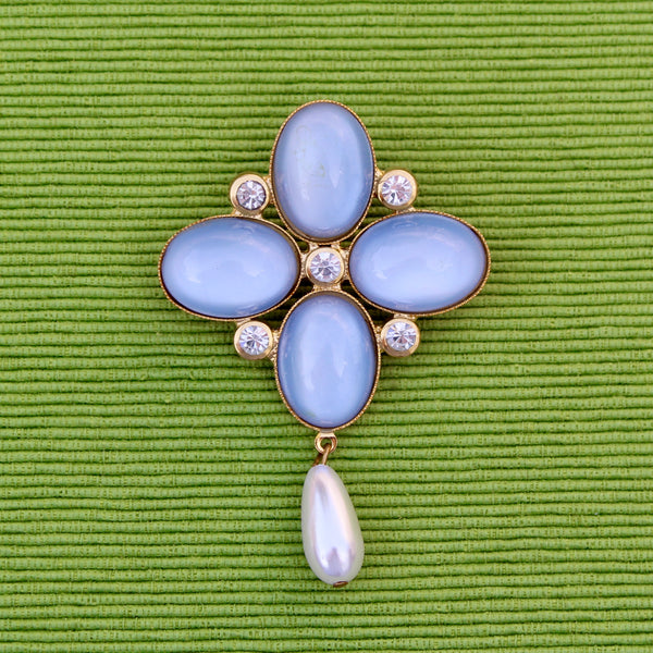 Light Blue Drop Brooch