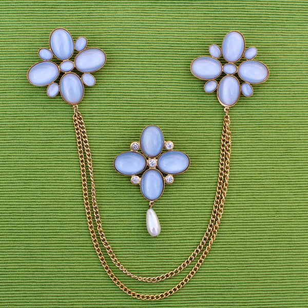 Light Blue Drop Brooch