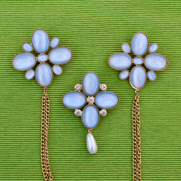 Light Blue Drop Brooch